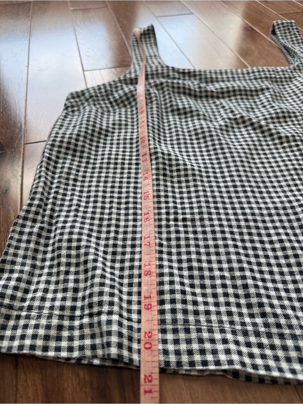 Minimalist A New Day black white gingham plaid linen blend tank top shell M - Picture 7 of 8